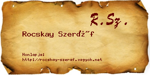 Rocskay Szeráf névjegykártya